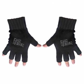 【予約商品】IRON MAIDEN Unisex Fingerless Gloves: Logo - BLACK