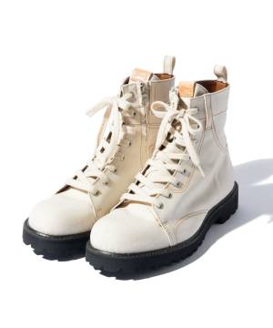 【予約商品】glamb(グラム)GB0125/AC03 : Oiled Denim Boots / オイルドデニムブーツ - White