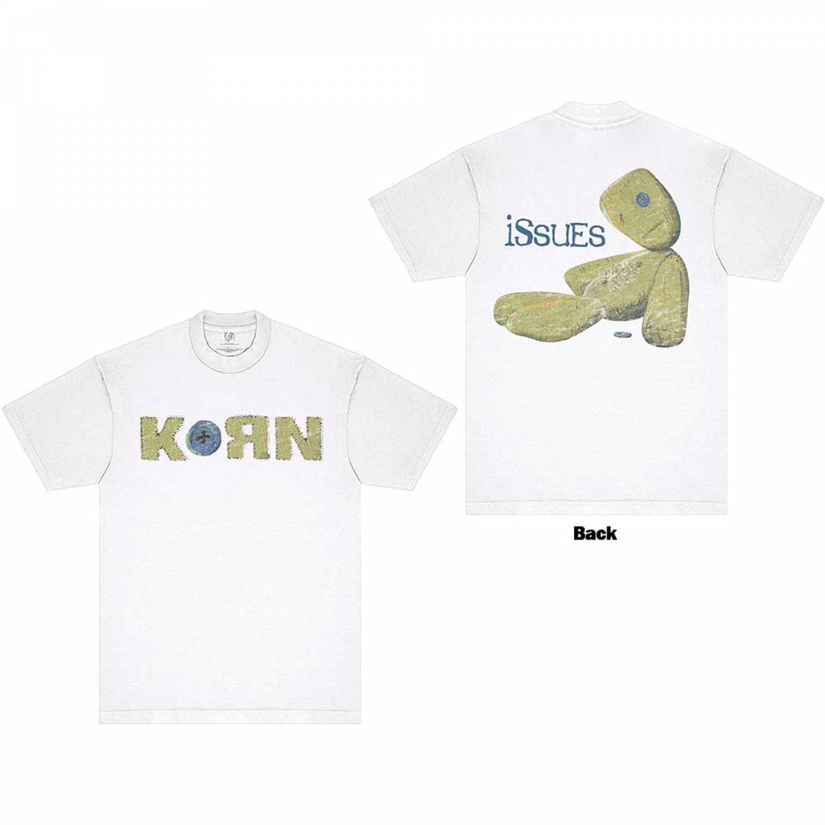 【予約商品】KORN バンドTシャツ ユニセックス: Doll Issues (White) (Back Print) - WHITE