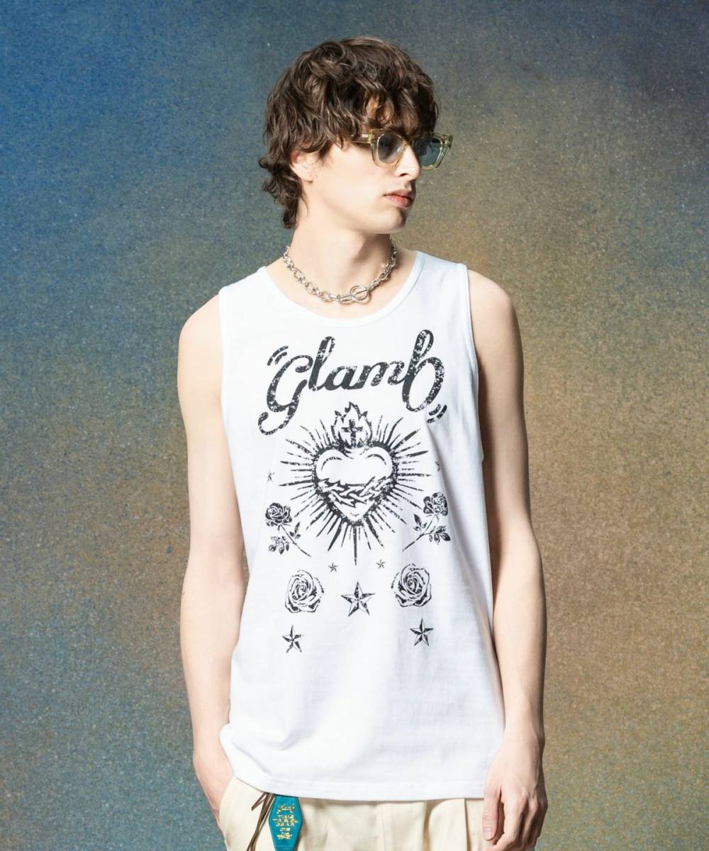 【予約商品】glamb(グラム)GB0225/CS19 : Tattoo Tank Top / タトゥータンクトップ - White