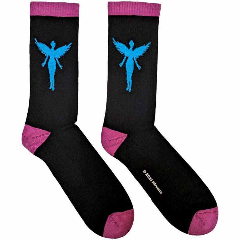 【予約商品】NIRVANA Unisex Terry Socks: In Utero Blue Angel (Black) (UK Size 7 - 11)