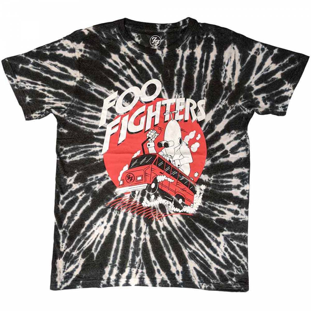【予約商品】FOO FIGHTERS バンドTシャツ ユニセックス: Speeding Bus (Black) (Wash Collection) - BLACK