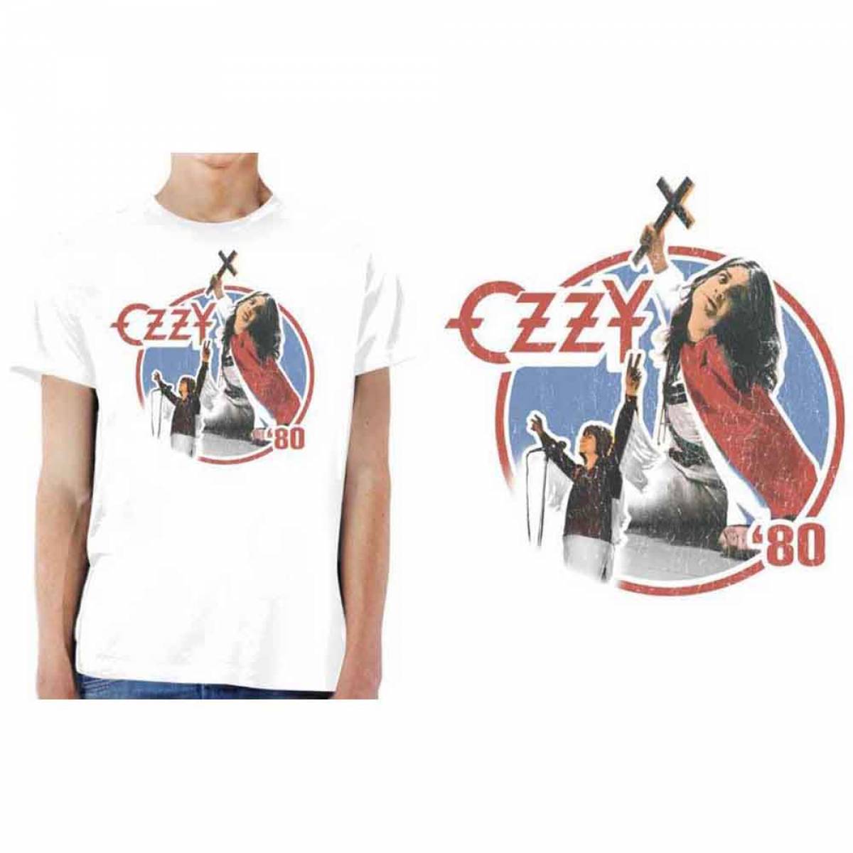 【予約商品】OZZY OSBOURNE バンドTシャツ ユニセックス: Blizzard of Ozz '80 (White) - WHITE