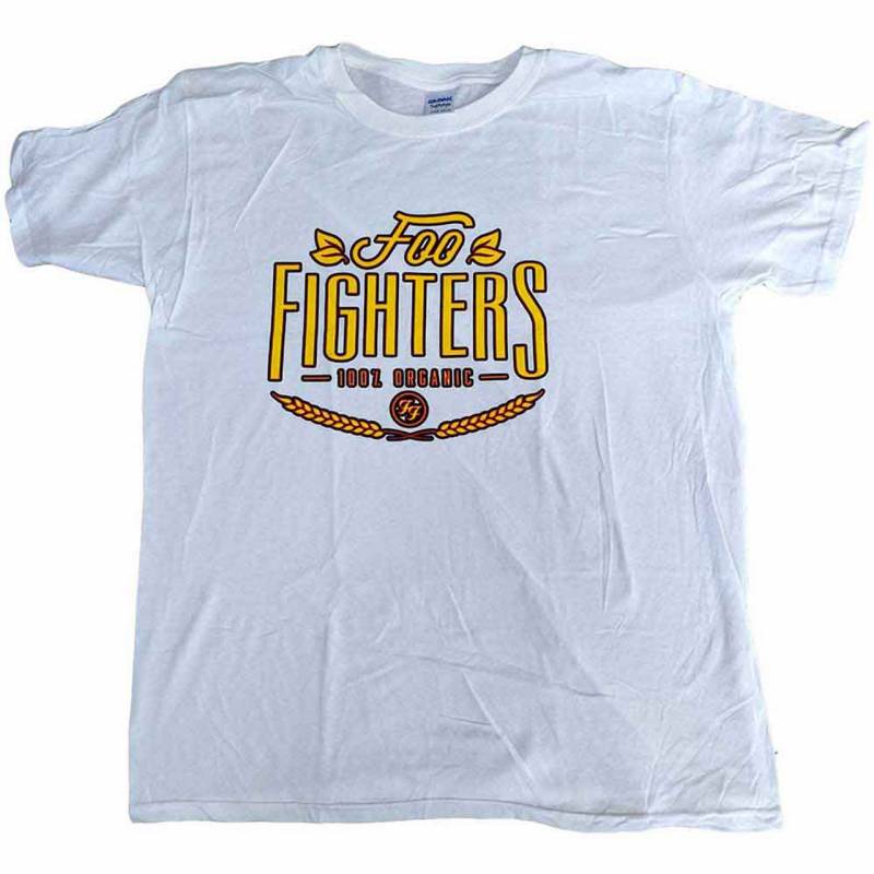 【予約商品】FOO FIGHTERS バンドTシャツ ユニセックス: 100% Organic Version 1 (White) (Ex-Tour)