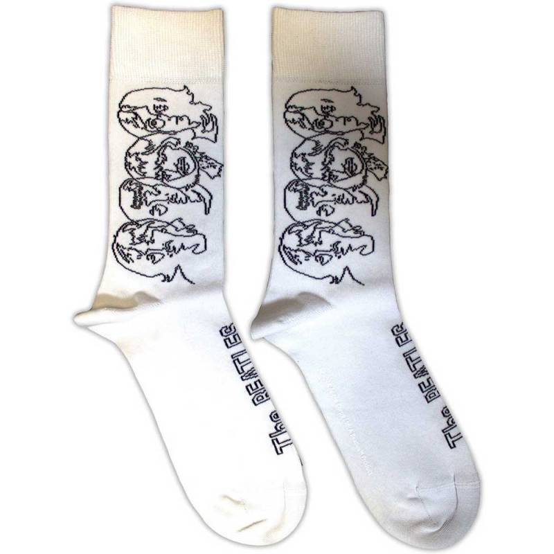 【予約商品】THE BEATLES Unisex Ankle Socks: White Album Faces Outlines (White) (UK Size 7 - 11)