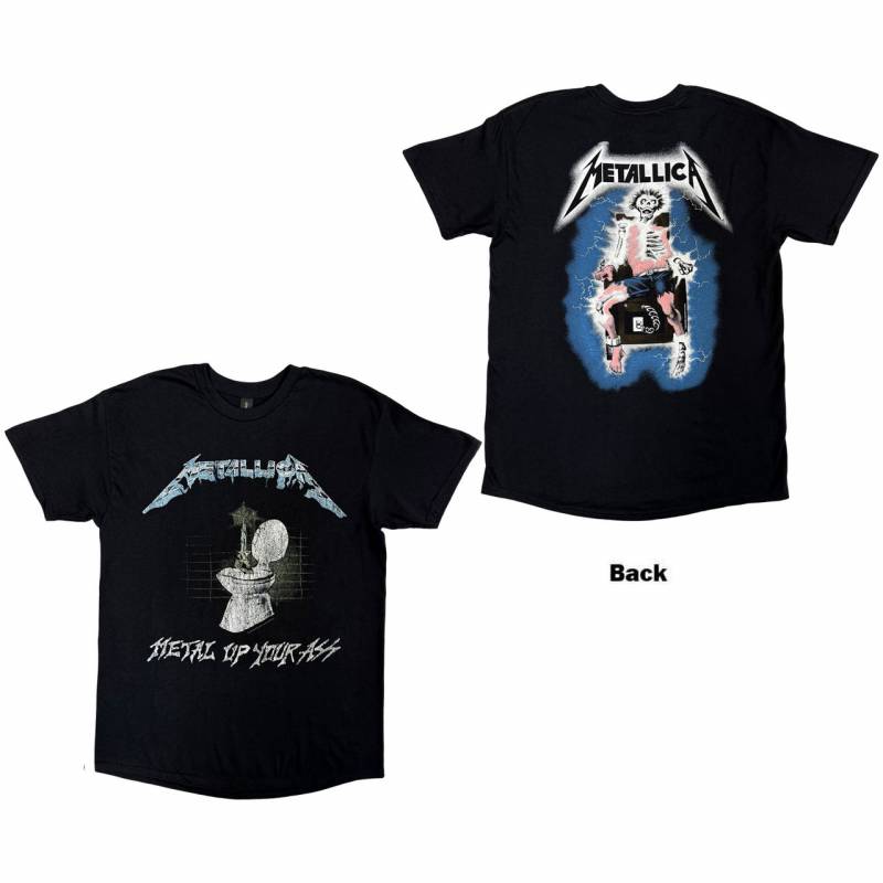 【予約商品】METALLICA バンドTシャツ ユニセックス: Metal Up Your Ass (Black) (Back Print)
