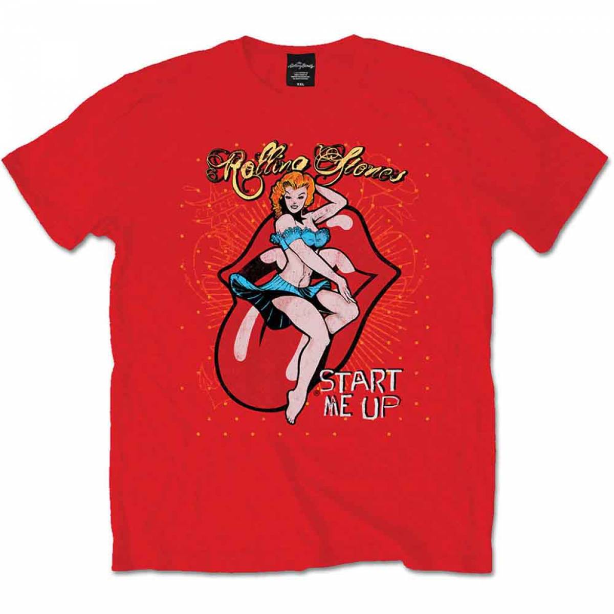 【予約商品】THE ROLLING STONES バンドTシャツ ユニセックス: Start me up (Red) - RED