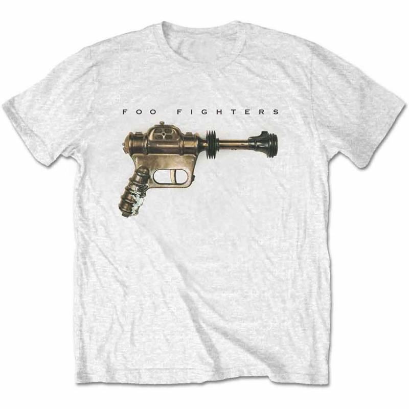 【予約商品】FOO FIGHTERS バンドTシャツ ユニセックス: Ray Gun (White)