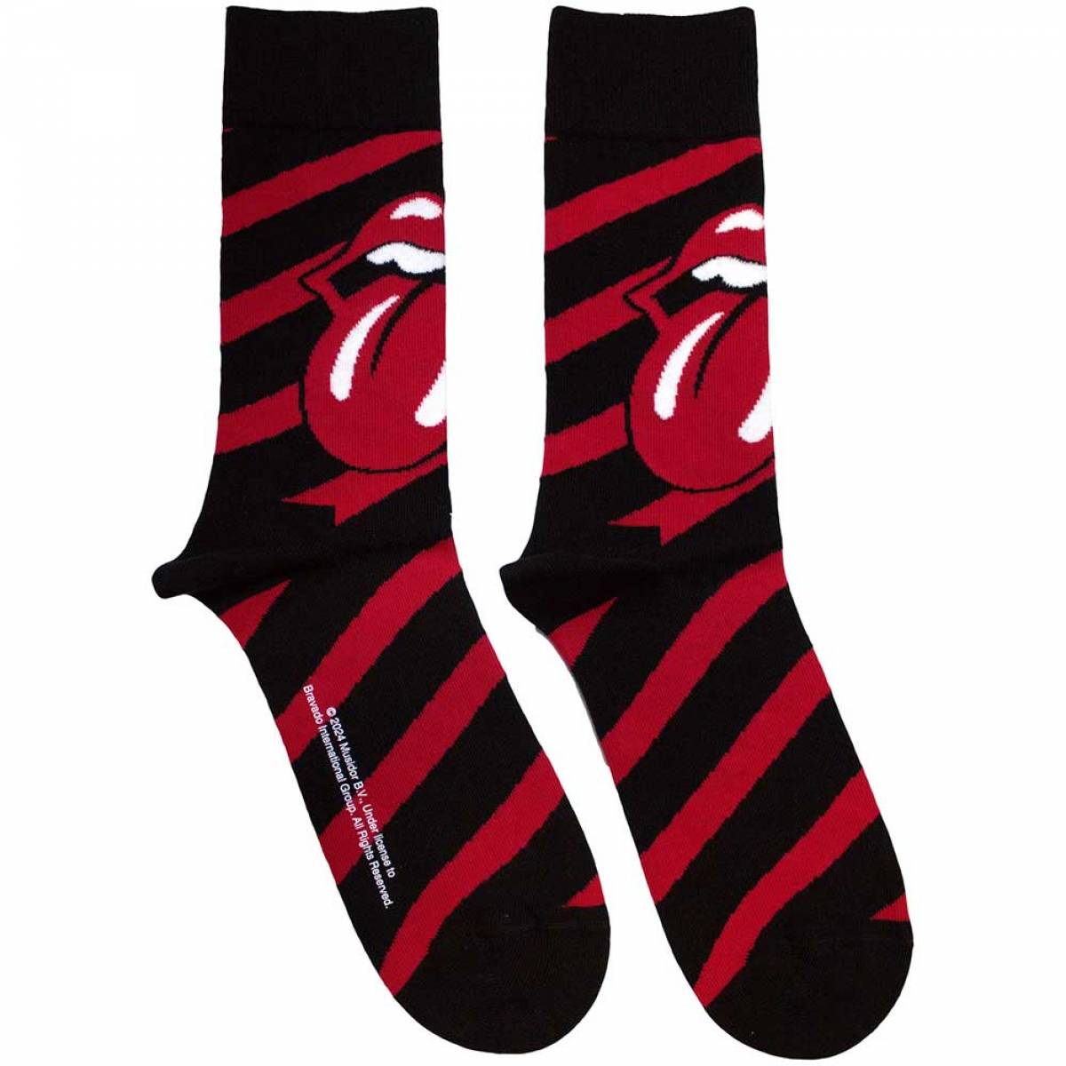 【予約商品】THE ROLLING STONES Unisex Ankle Socks: Stripes (Black) (UK Size 7 - 11) - BLACK