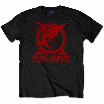 【予約商品】BLACK SABBATH バンドTシャツ ユニセックス: Europe '75 - BLACK