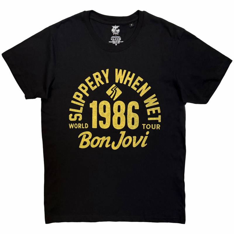 【予約商品】BON JOVI バンドTシャツ ユニセックス: 1986 World Tour (Black)