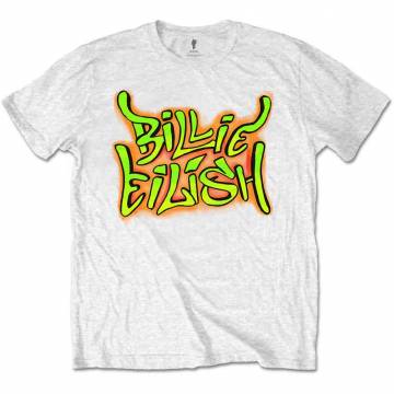 【予約商品】BILLIE EILISH バンドTシャツ ユニセックス: Graffiti (White) - WHITE