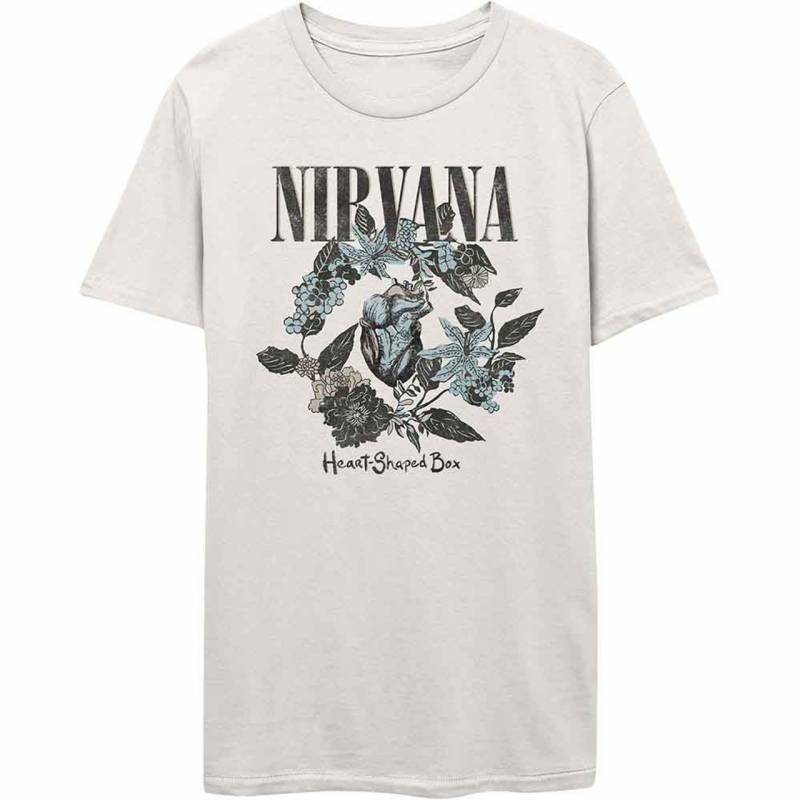 【予約商品】NIRVANA バンドTシャツ ユニセックス: Heart Shape Box (White)