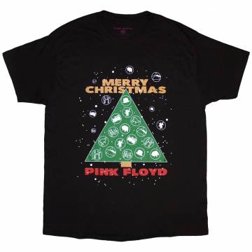【予約商品】PINK FLOYD バンドTシャツ ユニセックス: Merry Christmas (Black) - BLACK