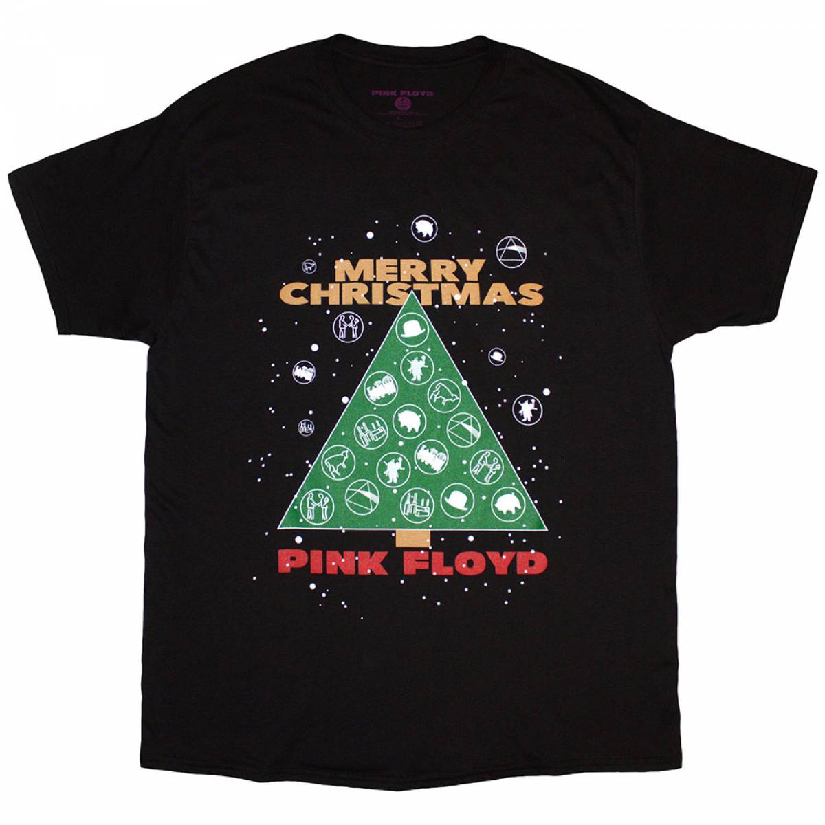 【予約商品】PINK FLOYD バンドTシャツ ユニセックス: Merry Christmas (Black) - BLACK