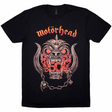 【予約商品】MOTORHEAD バンドTシャツ ユニセックス: 50 Years Warpig Red Gradient (Black) - BLACK