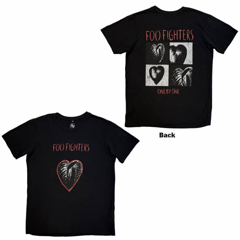 【予約商品】FOO FIGHTERS Unisex Premium Carbon バンドTシャツ: One By One (Black) (Back Print)
