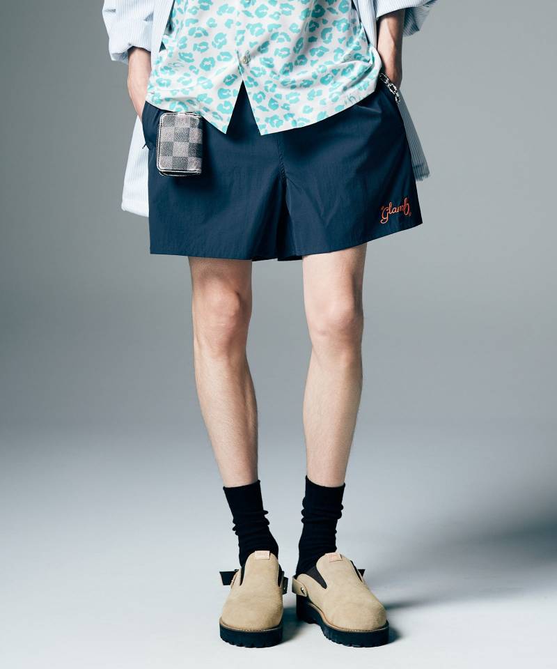 【予約商品】glamb(グラム) Spin Logo Swim Shorts / スピンロゴスイムショーツ - Navy