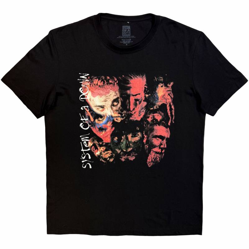 SYSTEM OF A DOWN バンドTシャツ ユニセックス: Painted Faces 2 (Black)
