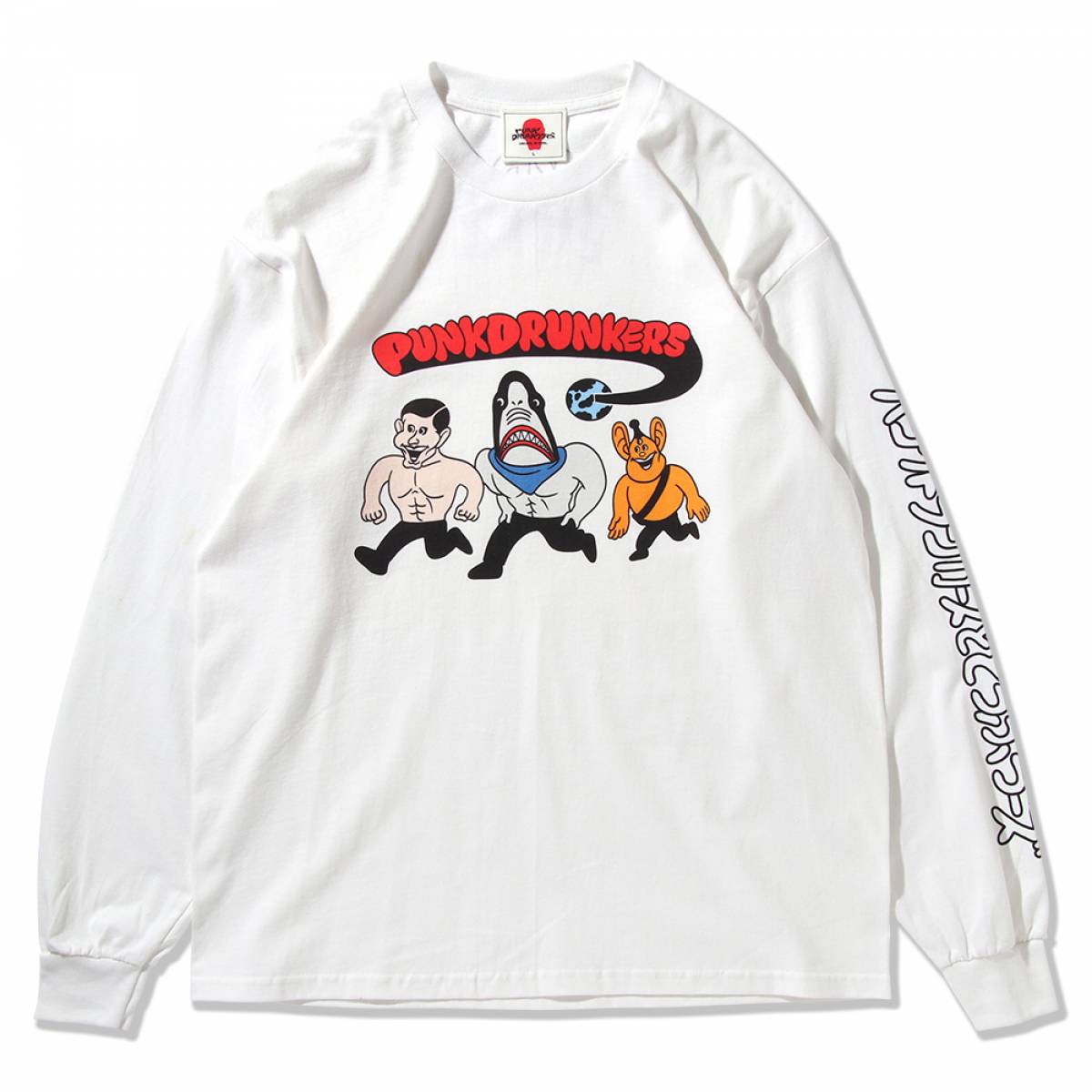 PUNK DRUNKERS (パンクドランカーズ)［PDSxどうぶつーズ］てくてくロンTEE - WHITE