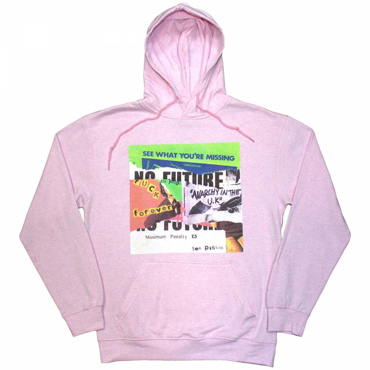 【予約商品】THE SEX PISTOLS Unisex Pullover Hoodie: Collage (Pink) - PINK