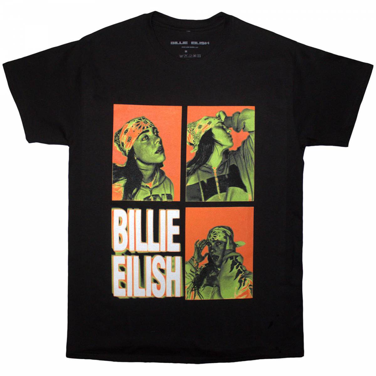 【予約商品】BILLIE EILISH バンドTシャツ ユニセックス: 3 Photo Logo (Black) - BLACK
