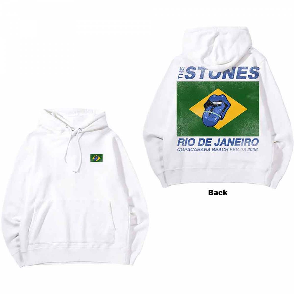 【予約商品】THE ROLLING STONES Unisex Pullover Hoodie: Copacabana (White) (Back Print) - WHITE