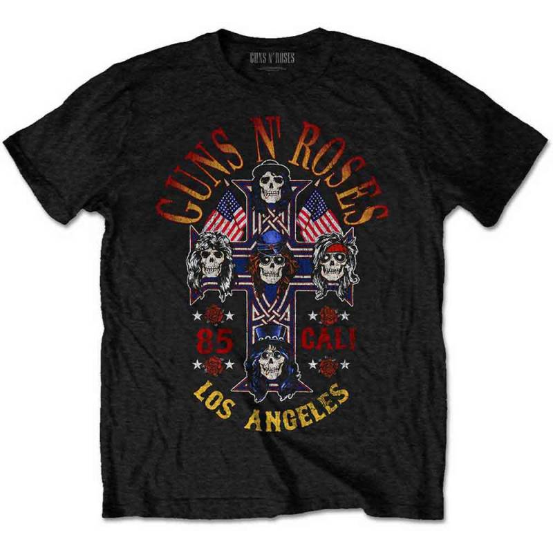 【予約商品】GUNS N' ROSES バンドTシャツ ユニセックス: Cali' '85 (Black)