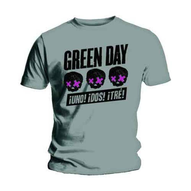 【予約商品】GREEN DAY バンドTシャツ ユニセックス: Three Heads Better Than One (Grey) - GREY