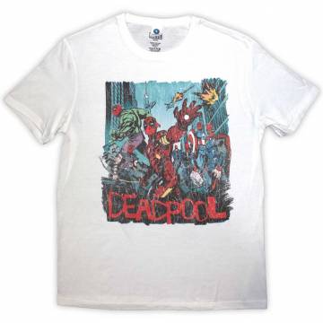 【予約商品】MARVEL COMICS ユニセックスTシャツ: Deadpool Hero Scene Vintage
