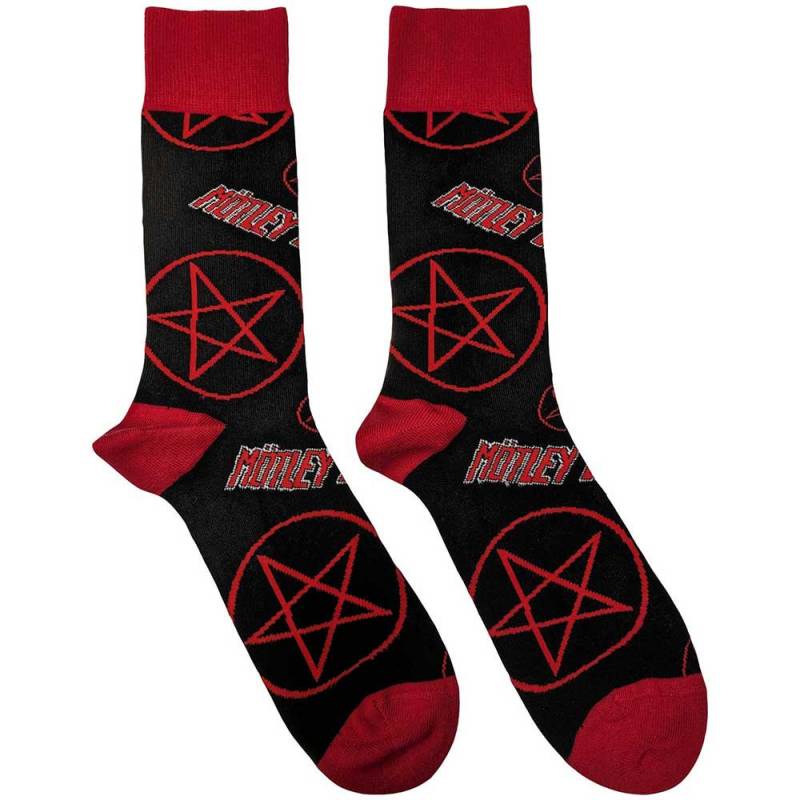 【予約商品】MOTLEY CRUE Unisex Ankle Socks: Logos & Pentagrams (Black) (UK Size 7 - 11)