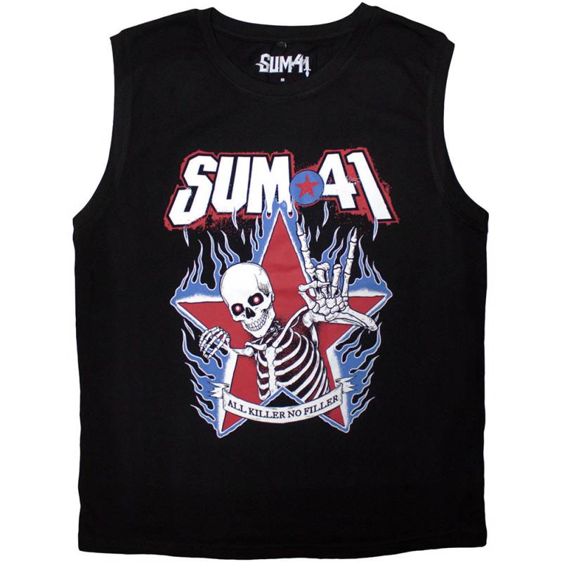 【予約商品】Sum 41 Unisex Tank バンドTシャツ: All Killer No Filler Skeleton (Black)