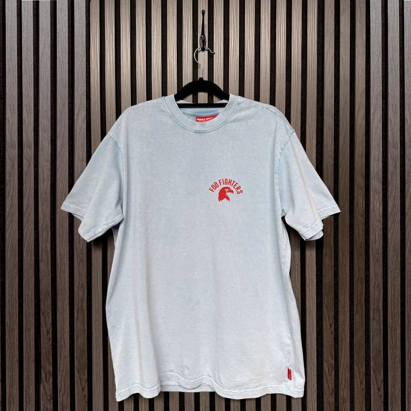 【予約商品】FOO FIGHTERS Unisex Unplugged バンドTシャツ: Eagle World Tour (Light Blue) (Back Print)