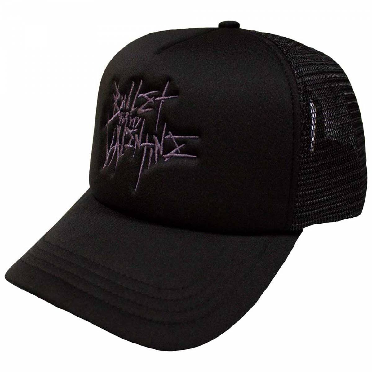 【予約商品】BULLET FOR MY VALENTINE Unisex Mesh Back Cap: Purple Logo (Black) - BLACK