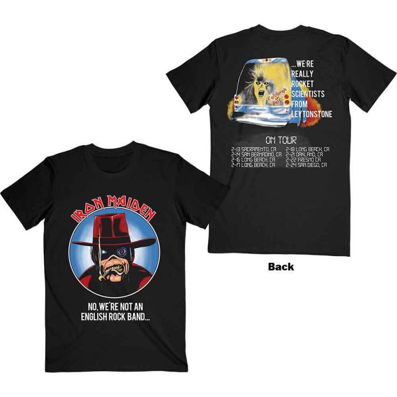 【予約商品】IRON MAIDEN バンドTシャツ ユニセックス: Not An English Rock Band (Black) (Back Print)