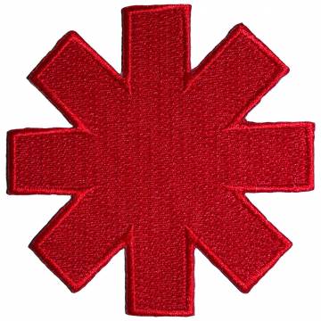 【予約商品】RED HOT CHILI PEPPERS Woven Patch: Asterisk Cut-Out Red Border