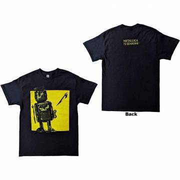 【予約商品】METALLICA バンドTシャツ ユニセックス: 72 Seasons Burnt Robot (Black) (Back Print) - BLACK