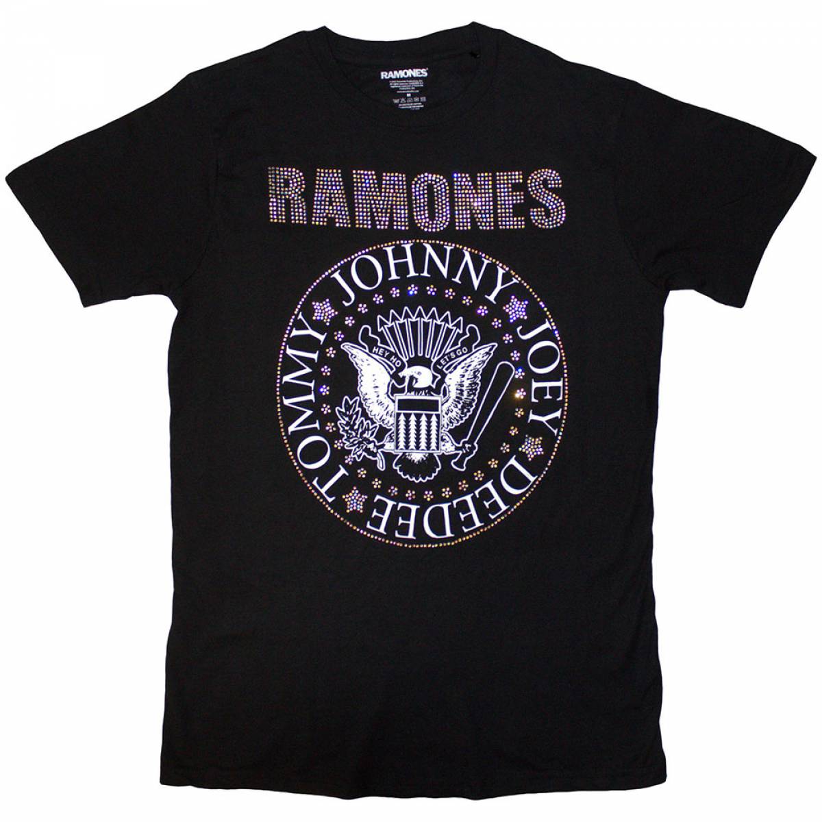 【予約商品】RAMONES バンドTシャツ ユニセックス: Presidential Seal (Black) (Embellished) - BLACK