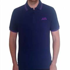 【予約商品】BLACK SABBATH Unisex Polo Shirt: Wavy Logo (Navy Blue)