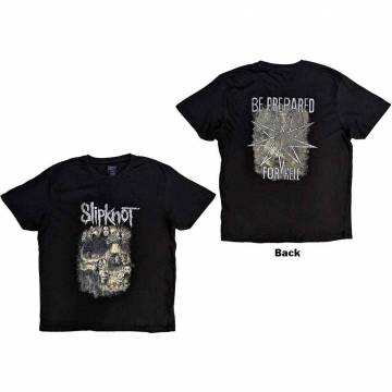 【予約商品】SLIPKNOT バンドTシャツ ユニセックス: Skull Group (Black) (Back Print) - BLACK