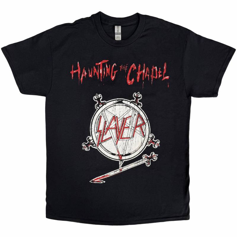【予約商品】SLAYER バンドTシャツ ユニセックス: Haunting the Chapel (Black)