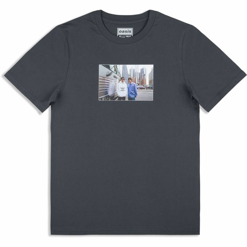 【予約商品】OASIS バンドTシャツ ユニセックス: Detroit Bus Photo T-shirt (Navy Blue) (Back Print & Ex-Tour)