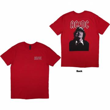 【予約商品】AC/DC バンドTシャツ ユニセックス: Mini Logo / Lock Up Your Daughters (Red) (Back Print) - RED