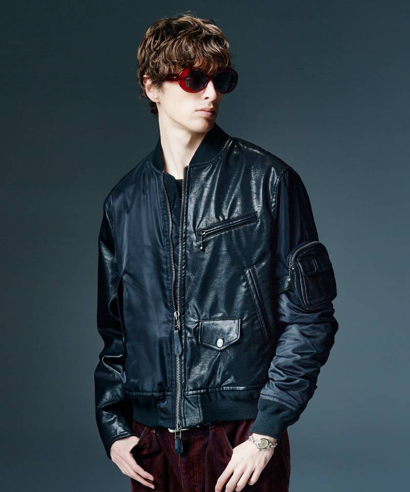 【予約商品】glamb(グラム) Combination MA-1 / コンビネーションMA-1 - Black