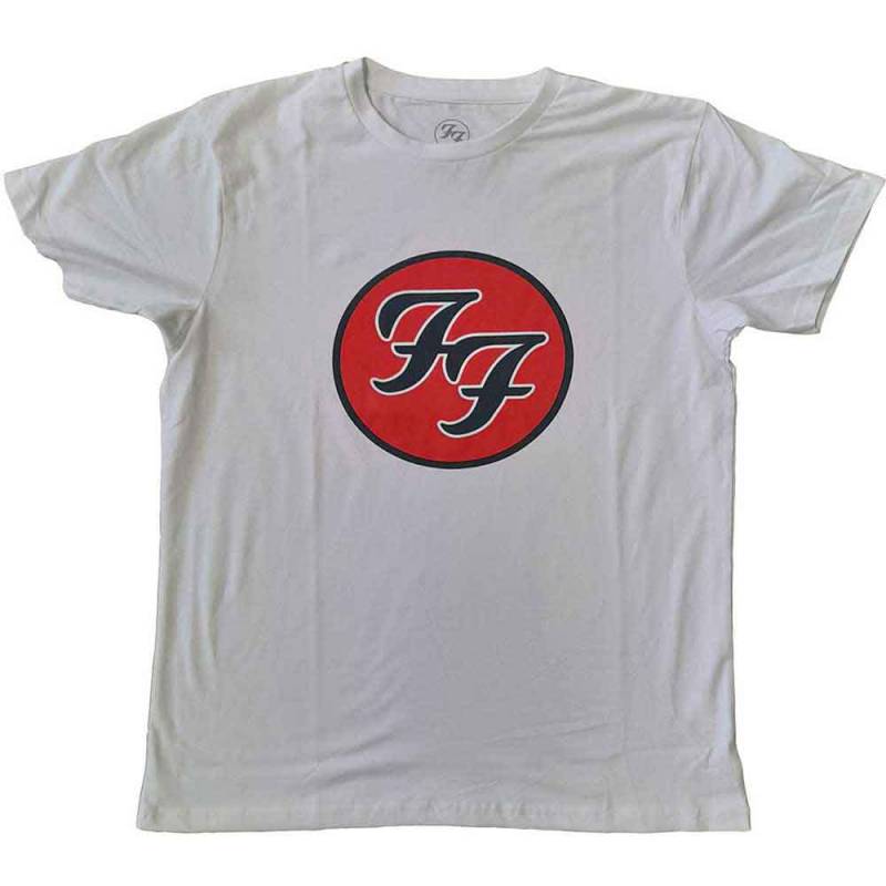 【予約商品】FOO FIGHTERS バンドTシャツ ユニセックス: FF Logo (White) - WHITE
