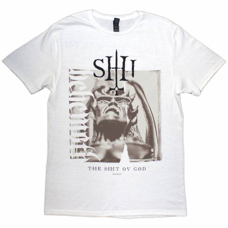 【予約商品】BEHEMOTH バンドTシャツ ユニセックス: The Shit Ov God Sepia Parchment (White) (Back Print)