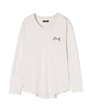 【予約商品】glamb(グラム) GB0424/CS15 : Loose Neck Cutsew / ルーズネックカットソー - White