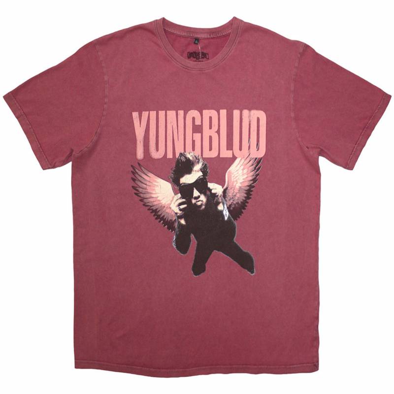 【予約商品】YUNGBLUD バンドTシャツ ユニセックス: Wings (Red Wash) (Wash Collection)