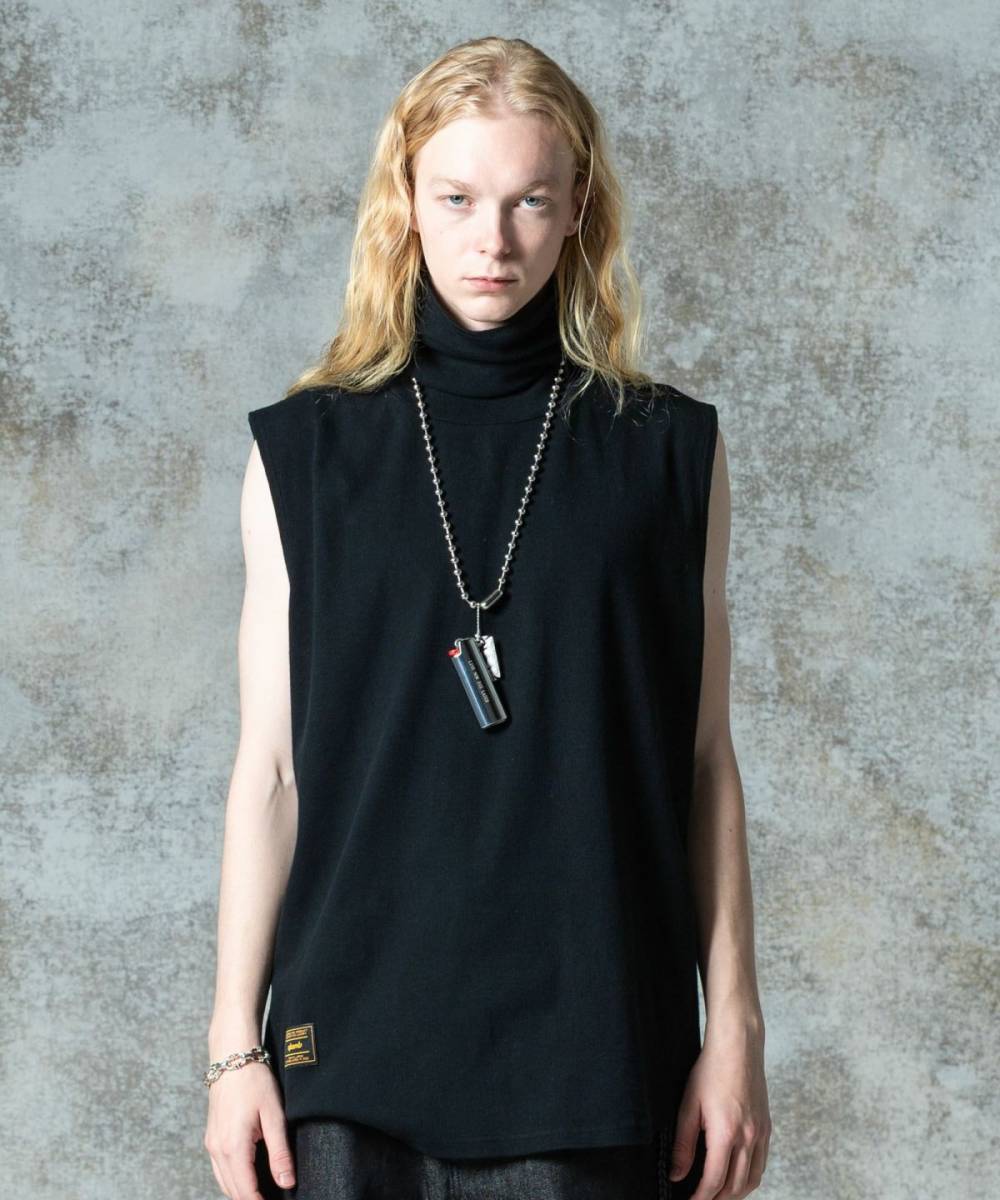 【予約商品】glamb(グラム)GB0325/CS20 : Turtle Neck Tank Top / タートルネックタンクトップ - Black