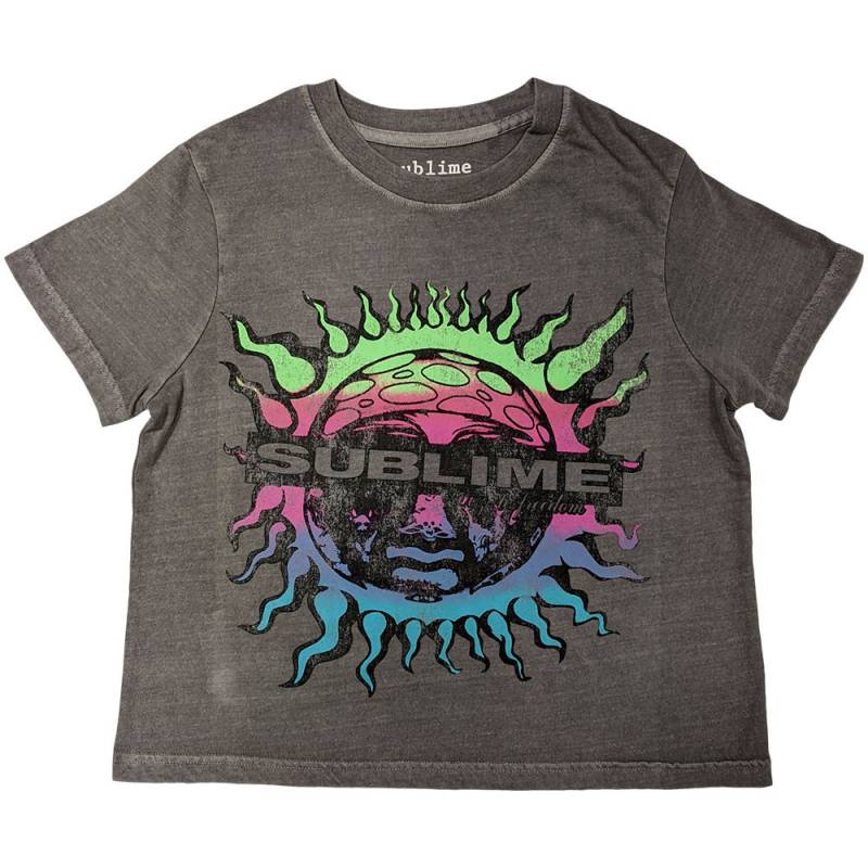 【予約商品】SUBLIME Unisex Crop Top: Gradient Sun (Grey)